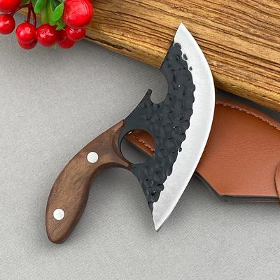 Stainless Steel Hammer Pattern Meat Knife Butcher Cleaver Knife for BBQ, Picnic, Kitchen