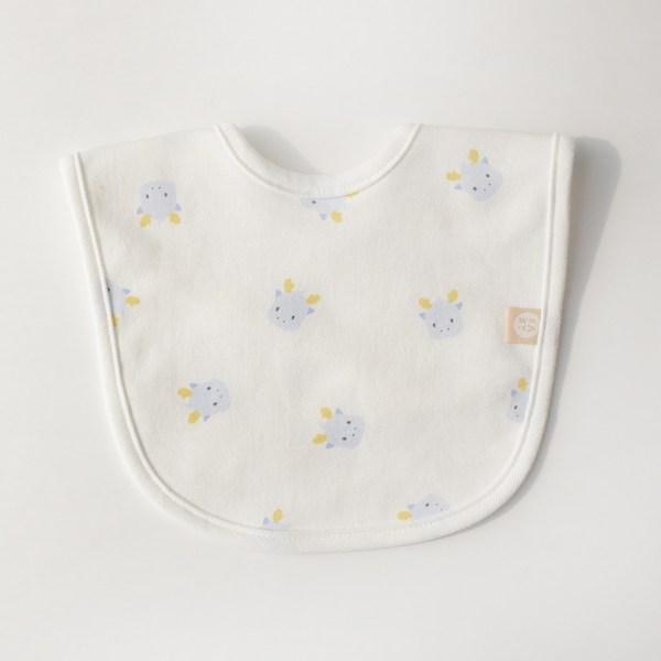 Baby & I Baby Food Cotton Bib 2-piece Set, Yong Blue, Gomi, 1 Set
