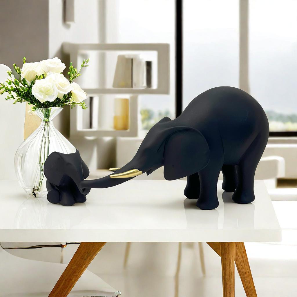 Modern Simple Mother and Son Elephant Resin Crafts Living Room Home Decoration Wine Cabinet Study Room Decoration Gift