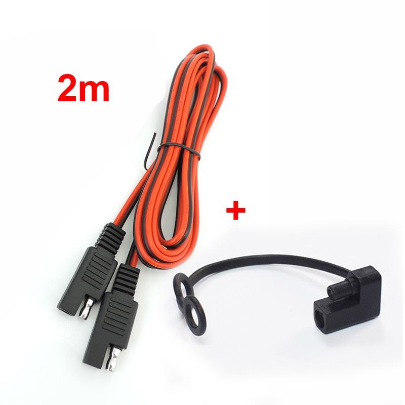 

Удлинительный кабель питания SAE-SAE с пылезащитным чехлом 18awg 10A 12V-24V соединительный кабель быстроразъемный разъем для автомобиля автомобильный 2m