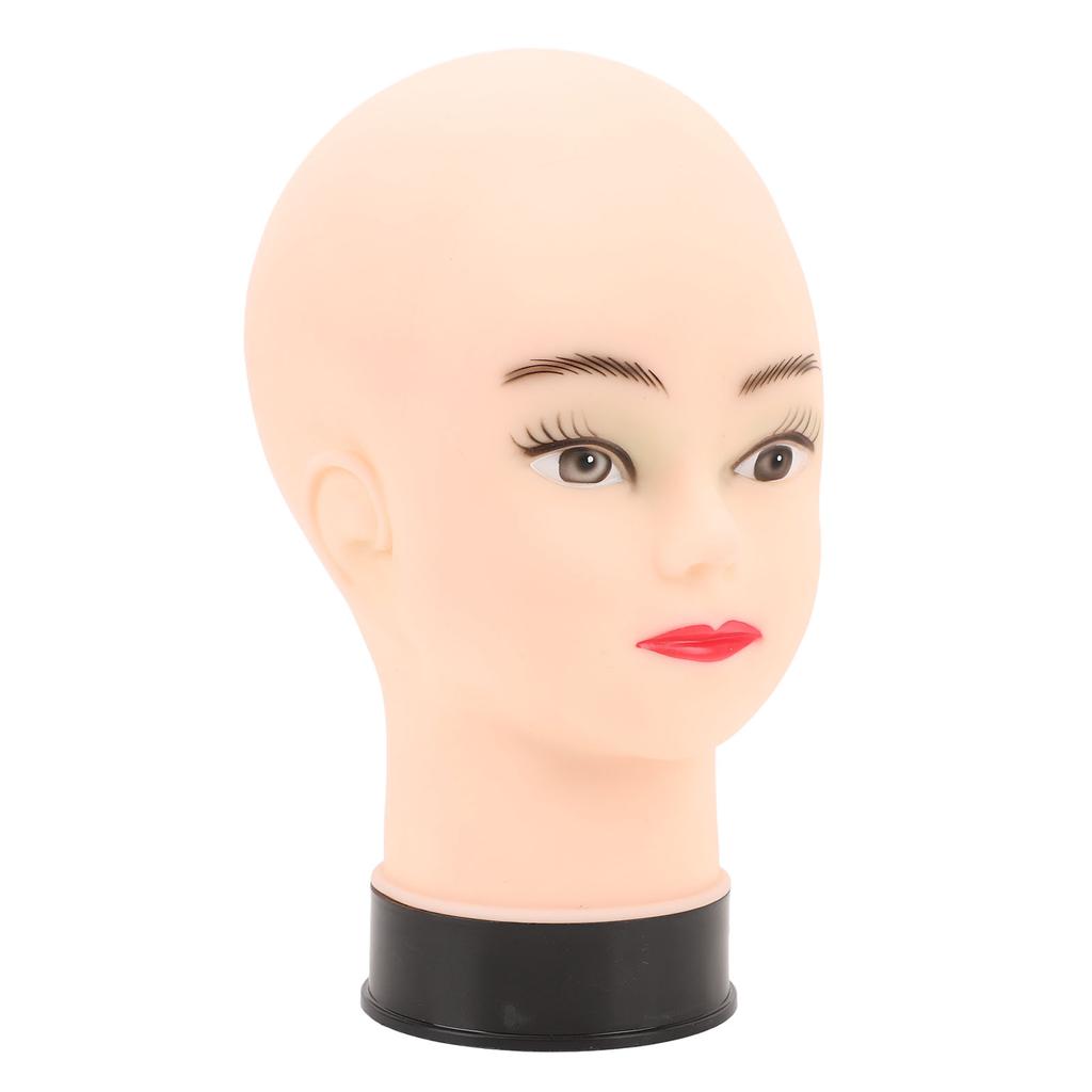 PVC Mannequin Head Bald Head Model with Universal Stand Interface for Wig Making Hat Display and Massage Training