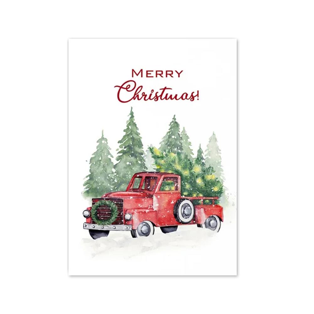 Cartoon Christmas Holiday Tree Sock Snowman Car Dog Wall Art Canvas Painting Posters And Prints Wall Pictures Kids Room Decor