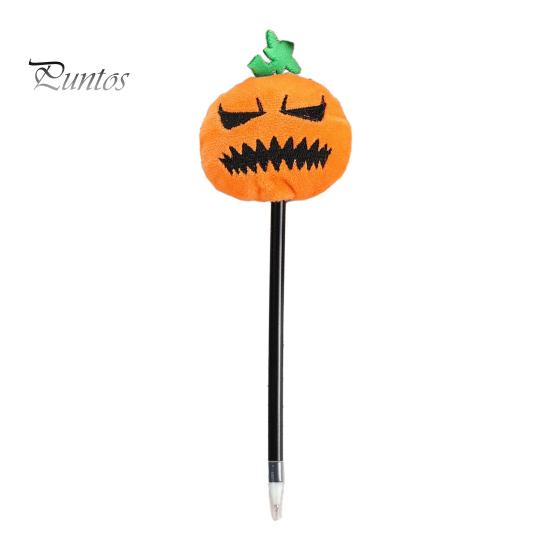 Ergonomic Ballpoint Pen Halloween Pumpkin Gel Ink Pen, 0.7mm Rollerball with Plush Pumpkin, Marker Novelty Black for Party Favors, Gift Supplies