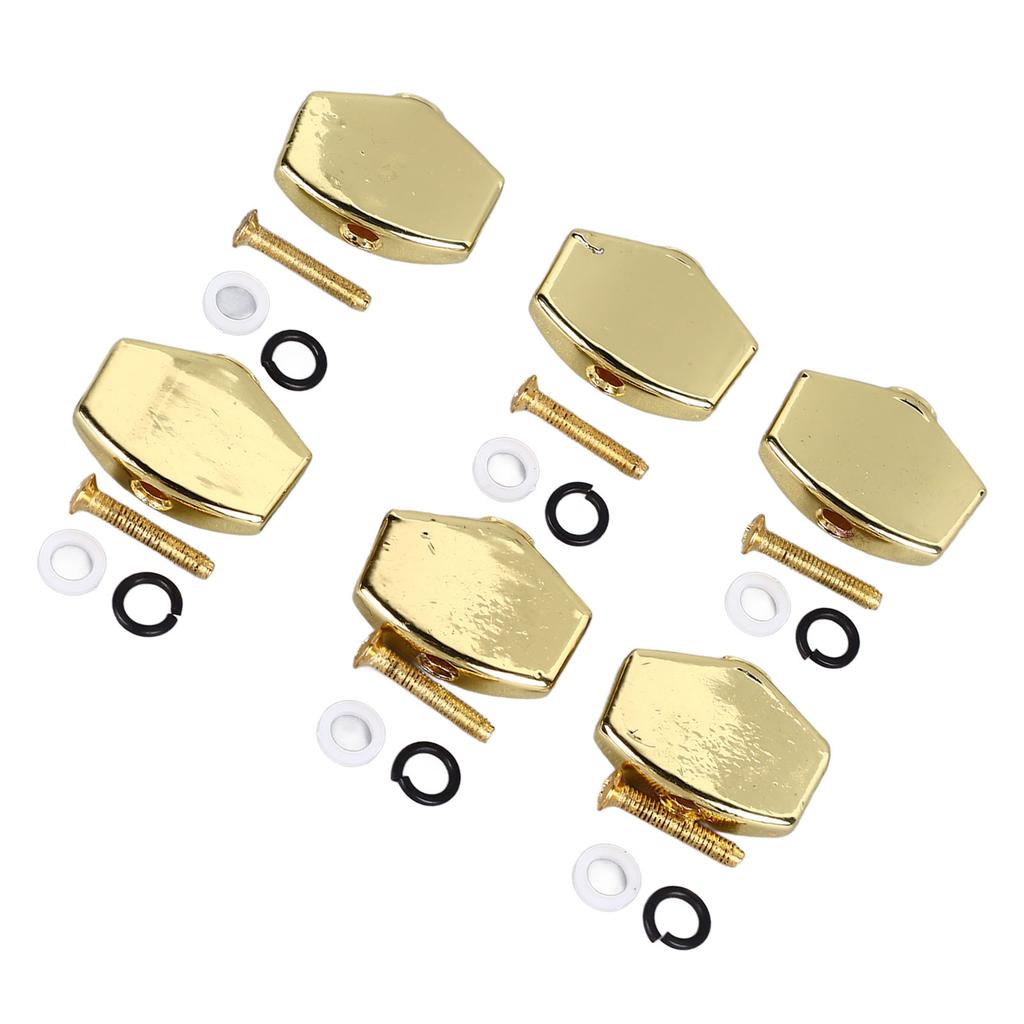 6Pcs Guitar Tuning Peg Buttons Metal Stable Universal Tuner Buttons Replacement for Acoustic
