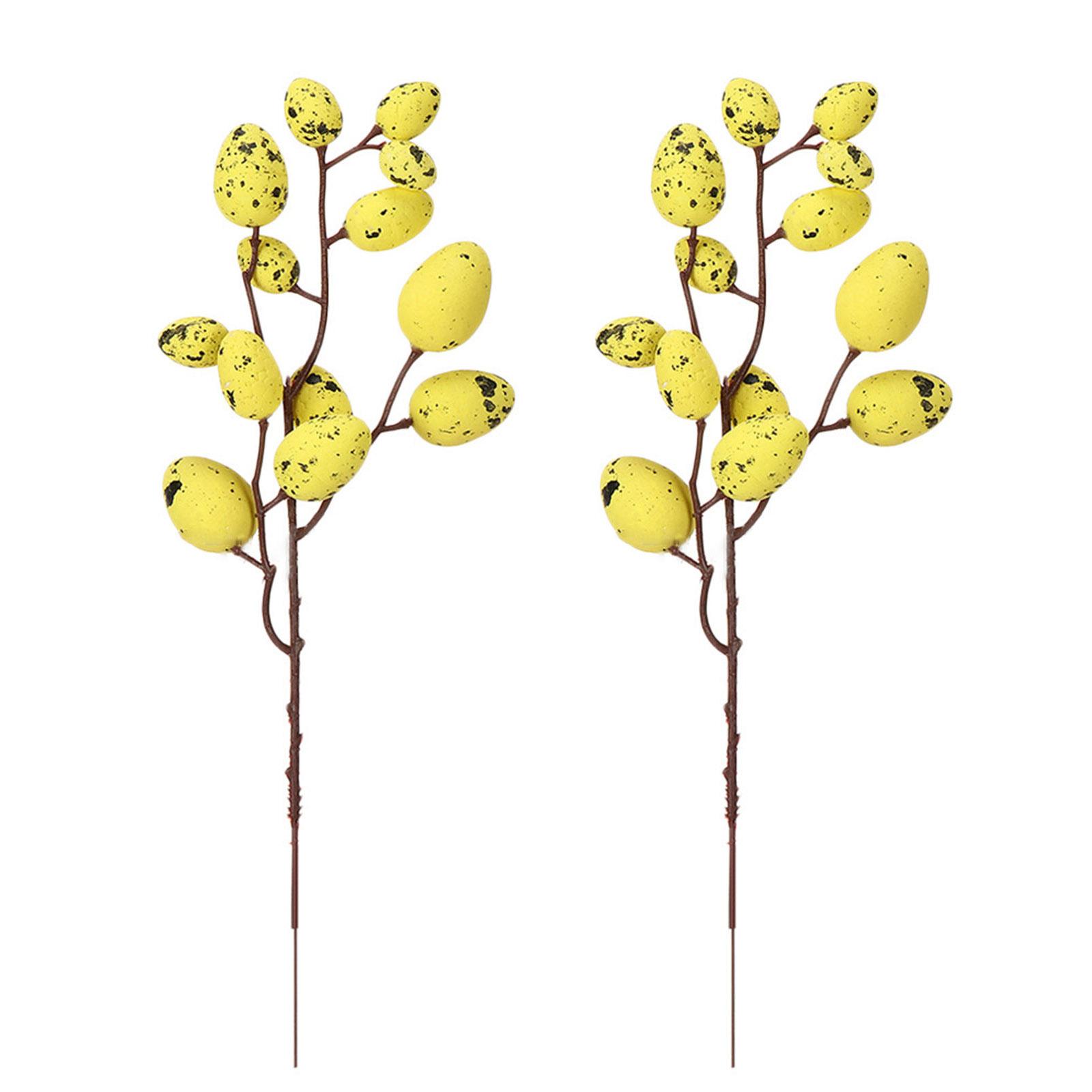 

Пасхальные цветочные шпажки Цветочная композиция Пятнистые яйца Искусственные цветы Ветка Красочное украшение для праздников 4