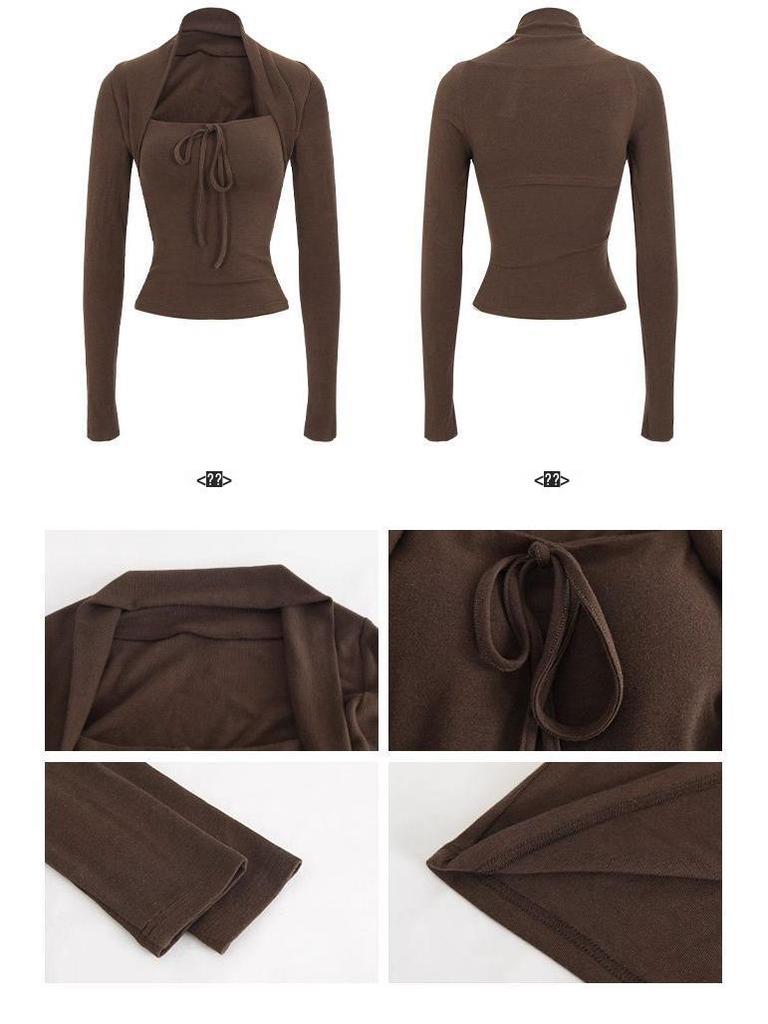 Women's Slim Fit Solid Color Long-Sleeve T-Shirt - Stylish Autumn Casual Top