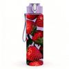 1PC Fresh Ripe Red Strawberry Fruit Print 750ml Color Plastic Sports Water Bottle Leakproof Flip Straw Lid Suitable for Sports Office Home Use