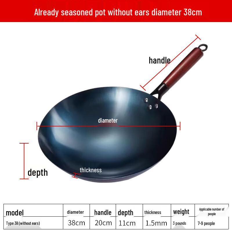 ChuyiQi Wrought Iron Round Bottom Wok