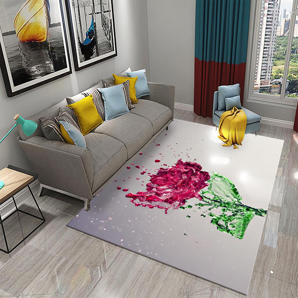3D Rose Flower Carpet for Living Room Large Area Rug Bedroom Decor Mat Hallway Doormat Entrance Mat Decor Bathroom Non-slip Rugs