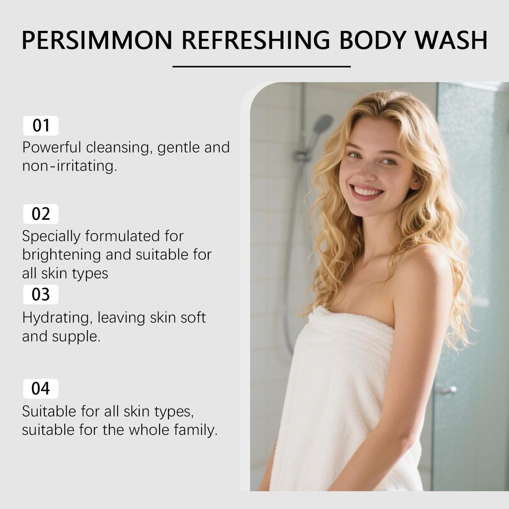 JAYSUING Persimmon Body Wash: Gentle Moisturizing for Soft, Smooth, Hydrated Skin