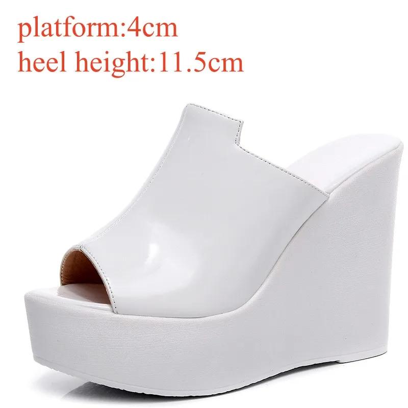 Маленький размер 33-43 Удобные шлепанцы на толстой подошве из натуральной кожи туфли на платформе женские лето 2025 на высоком каблуке слайды для офиса для мамы 39 3650₽