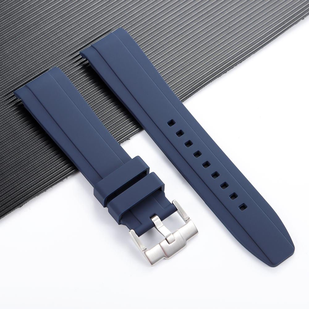 Hochwertiges Kautschukarmband mit gebogenem Ende 20mm 22mm Silikon-Uhrenarmband für Swatch für Omega Moonswatch Armband Wasserdichtes Armband