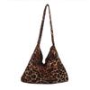 Leopard Print Canvas Bag Women's Bag New Trendy College Style Tote Bag Commuting High-end Large-capacity Shoulder Bag