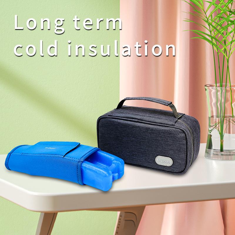Portable Insulin Cooler Bag with Ice Pack - Compact Insulated Medicine Preservation Set