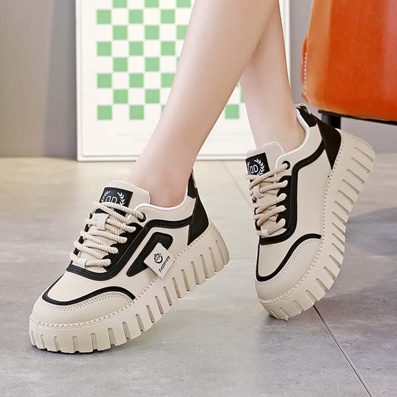 

Shoes women s spring 2025 new thick-soled versatile board shoes lightweight soft-soled waterproof and non-slip running sneakers women 40