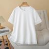 2026 Summer Plus Size Women's Lace Patchwork Cotton T-Shirt - Short Sleeve Slimming Top for Chubby Girls