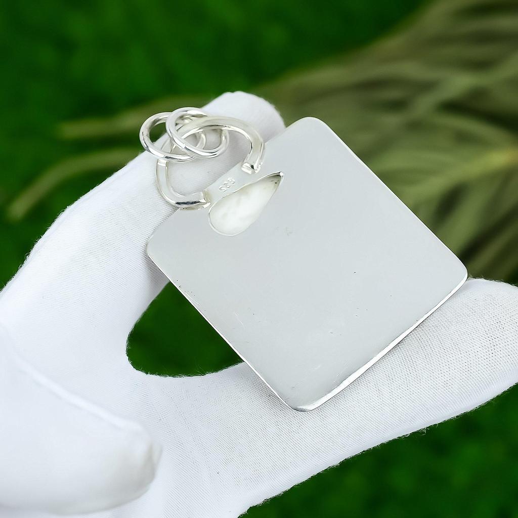 Sisters Day Deal 925 Silver Pear Natural Scolecite Wife Bezel New Ethnic Pendant