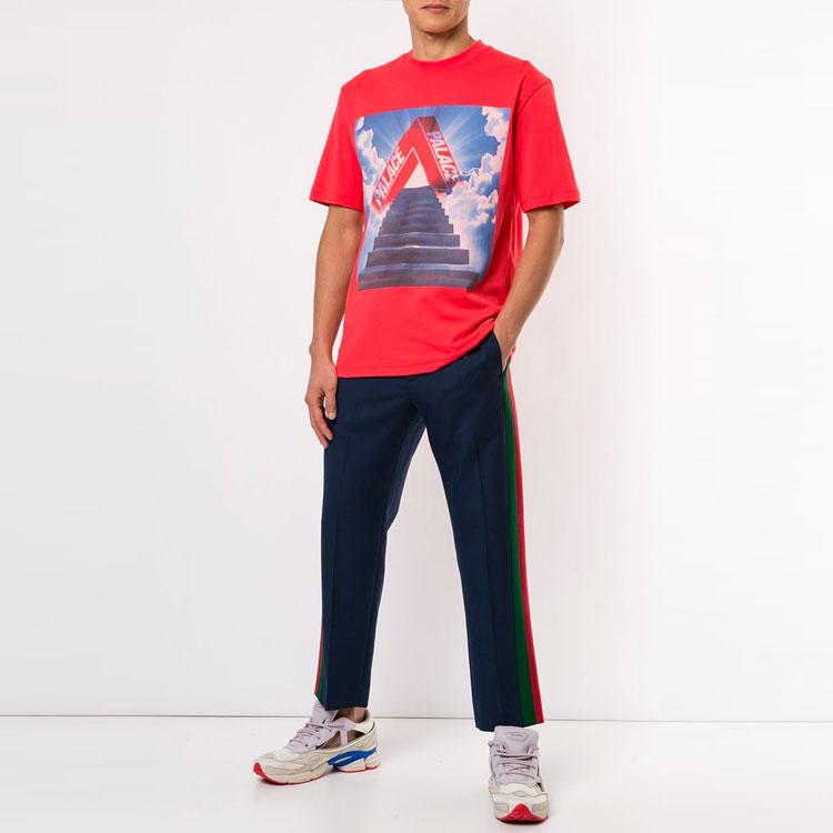 Palace Creative Print Crew Neck Short Sleeve T-Shirt Men Tops Red P16TS137