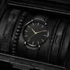 Watch Men'S Fashion Quartz Watch Ultra-Thin Watch Watch Belt Bracelet Set Men'S Watch