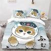 Cute Kitten Duvet Cover Pillow Case Mofusand Anime Shark Cat Bedding Set Single Double Queen Size Teen Gift Room Decor 3PCS set