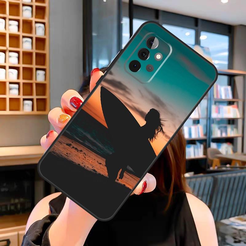 Surfing Art Surf Girl Case For Samsung Galaxy A05 A16 A56 A36 A26 A54 A34 A14 A52 A32 A12 A13 A33 A53 A15 A35 A55
