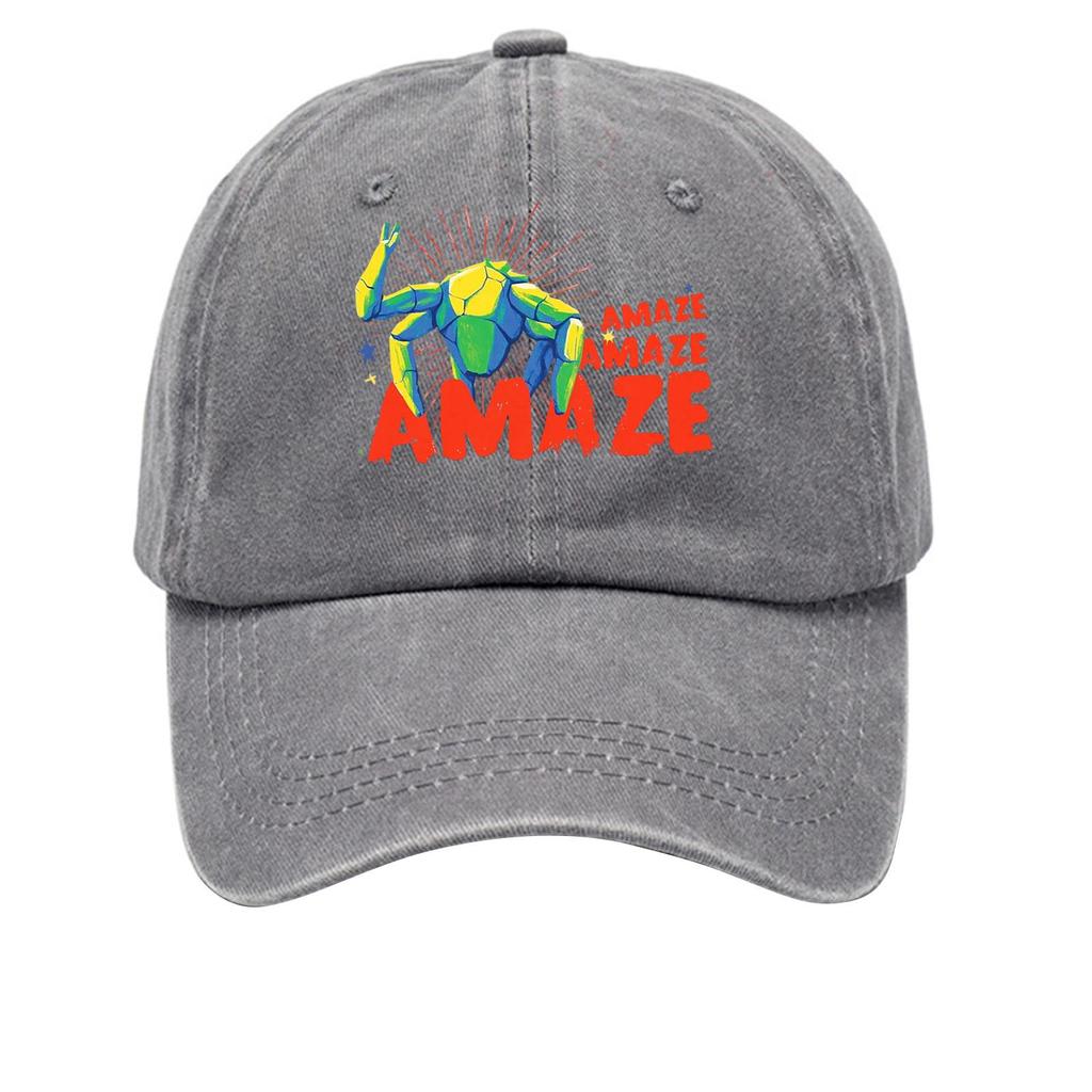 Washed Cotton Baseball Cap With Printed Distressed Soft Top Denim Hat For Men, European And American Retro Hat