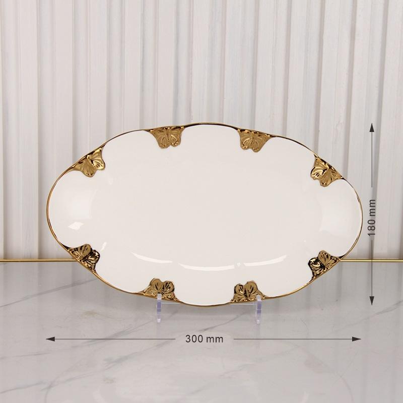 Butterfly Ceramic Dining Plate Steak Plate Sushi Plates Fish Dish Soup Plates Dessert Bowl Cake Stand Snack Bowl Fruit Bowl Tray