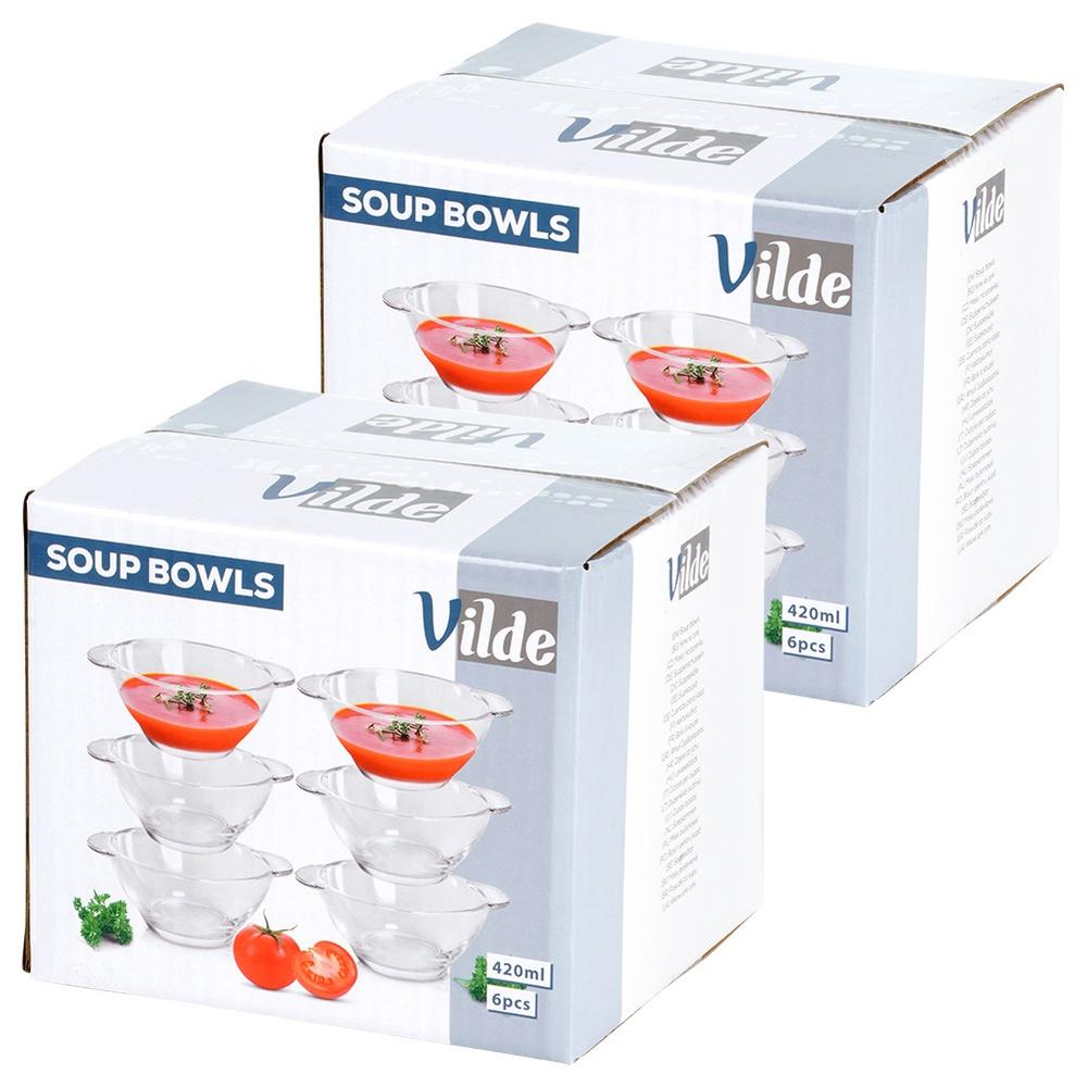 Glass Bouillon Bowls 420 Ml 12 Pcs.
