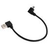 USBA to Micro USB Male Data Cable Right Angle Connection Adapter Cable 24cm Black