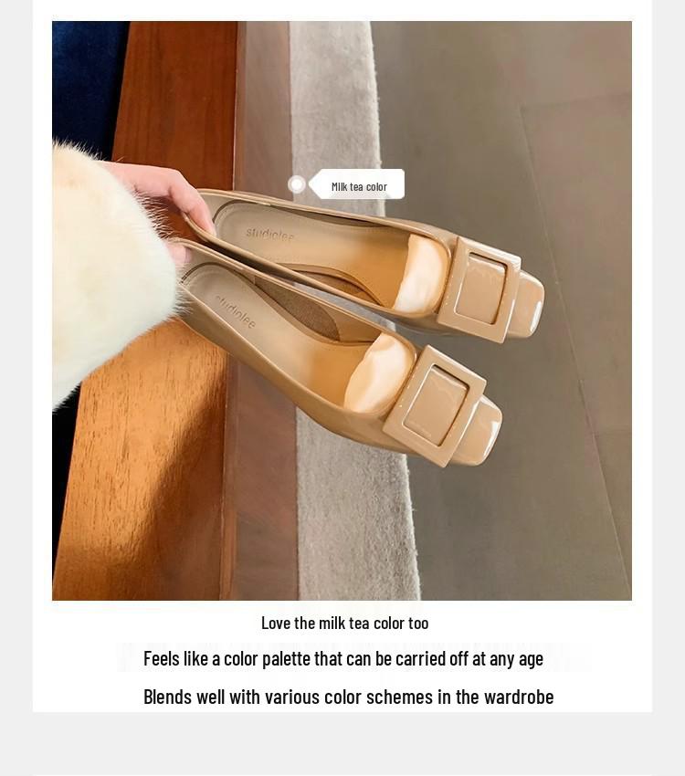 Grape Mom Studiolee~ Elegant Chunky Heel Square Toe Shoes for Spring