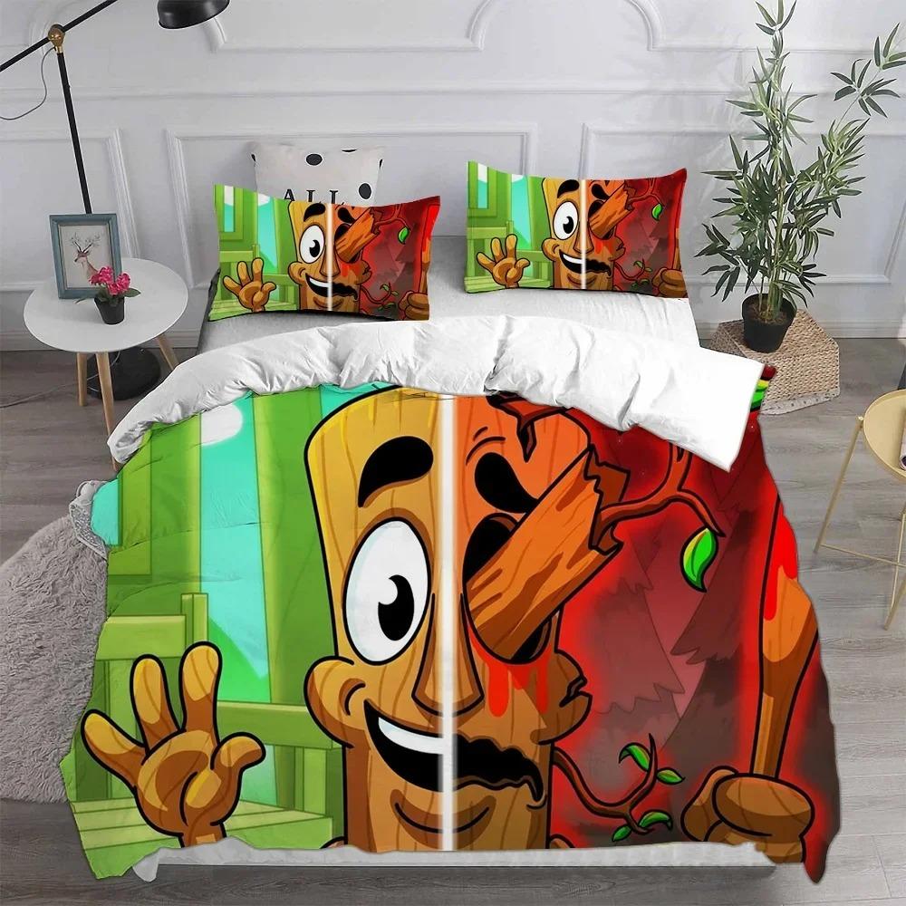 Ai Brainrot Tung Tung Sahur Set Biancheria da Letto Copripiumino Federa per Bambini ragazzi ragazze singolo matrimoniale taglia grande Camera da Letto