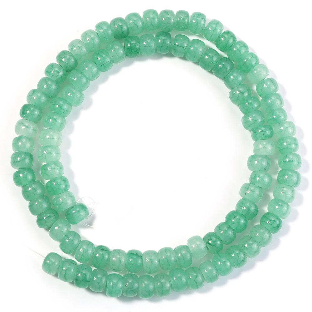 1 Strand Abacus Glass Beads Dual Color Mixed Crack Beads Spacer Beads For DIY Bracelets Keychain Charms Jewelry Making Supplies