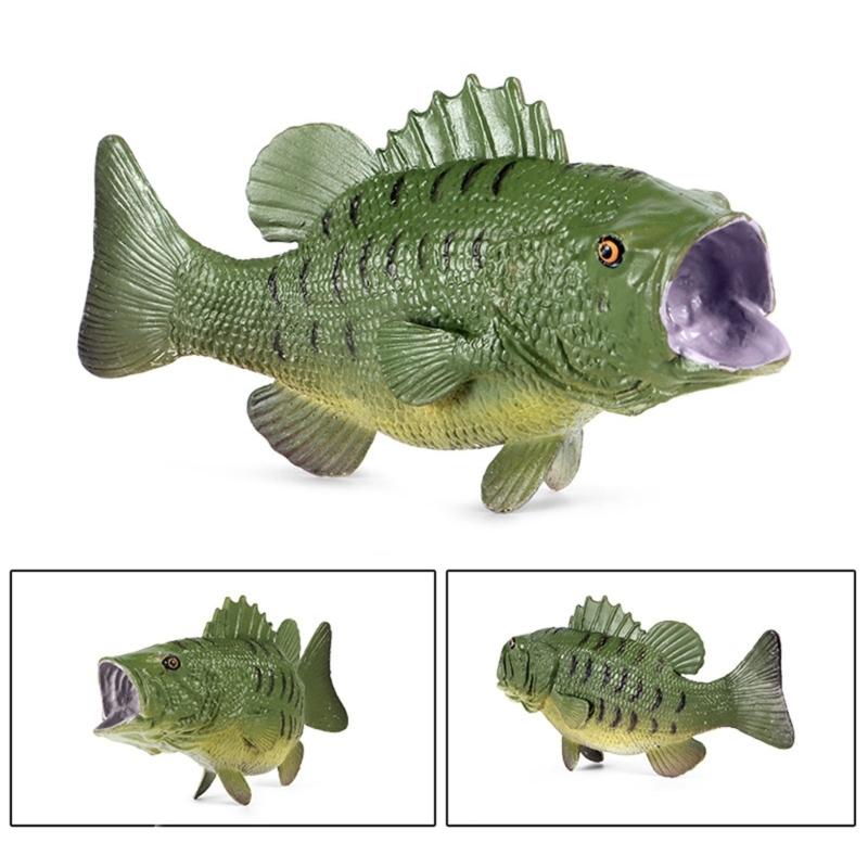 Simulated Plastic Fish Models Realistic Bass Fake Fish for Home Decoration and Science Exhibits