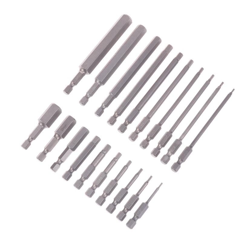 10Pcs Hex Shank Magnetic Head Screw Driver 50/100Mm Screwdriver Bits H1.5-H12 Nut Driver Set Power Drill Adapter Screw Driver