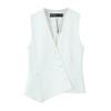 TAOP&ZA Women's Spring/Summer V-Neck Asymmetric Sleeveless Casual Vest