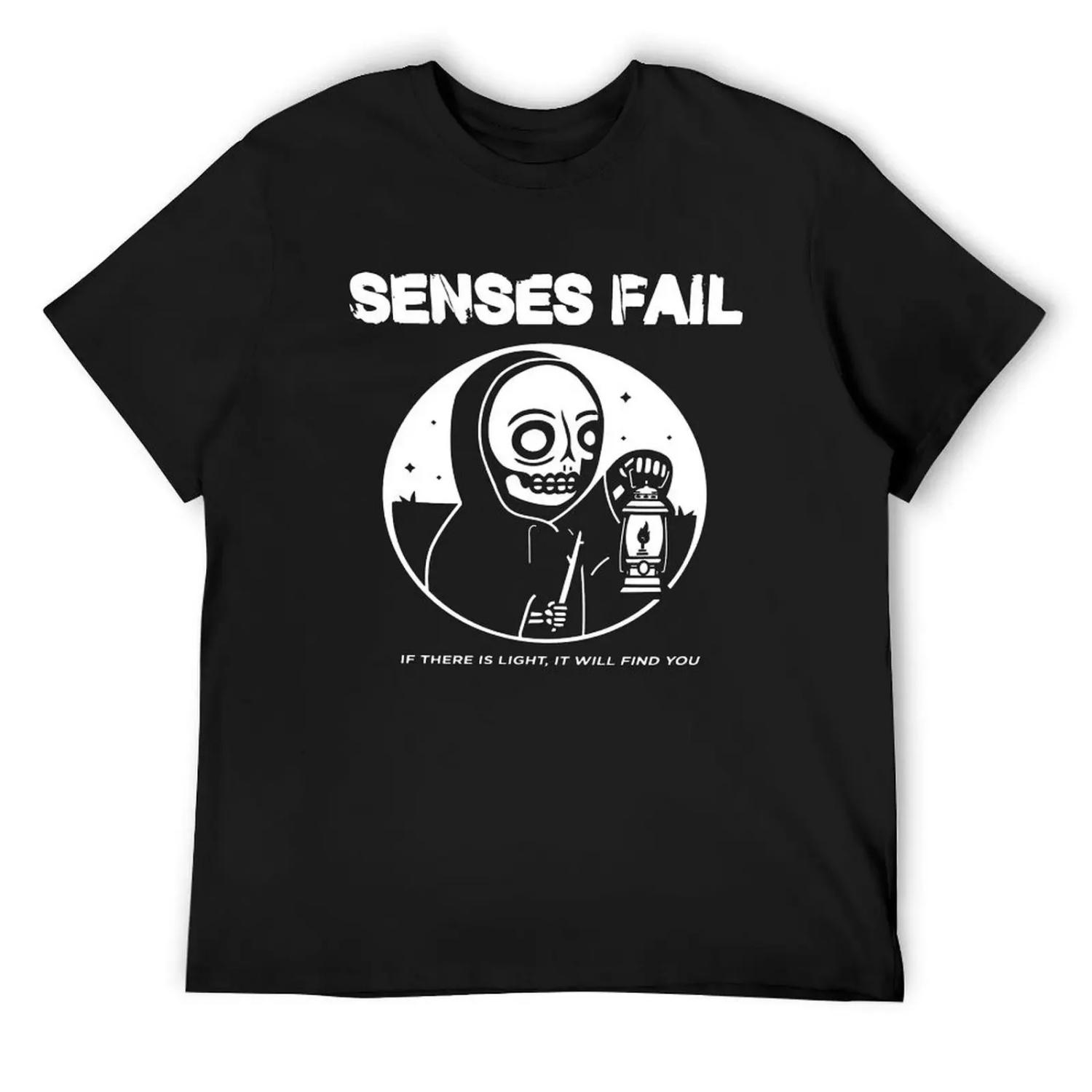 Senses Fail Футболка футболки графический люксовый дизайнер валентинки одежда винтажная графическая футболка аниме футболки мужские S