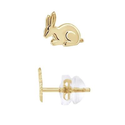 Ohrringe - LÉA &; ARTHUR - HASE Motive - 375 Gelbgold - SILICONOR Kinderwagensystem - Kind