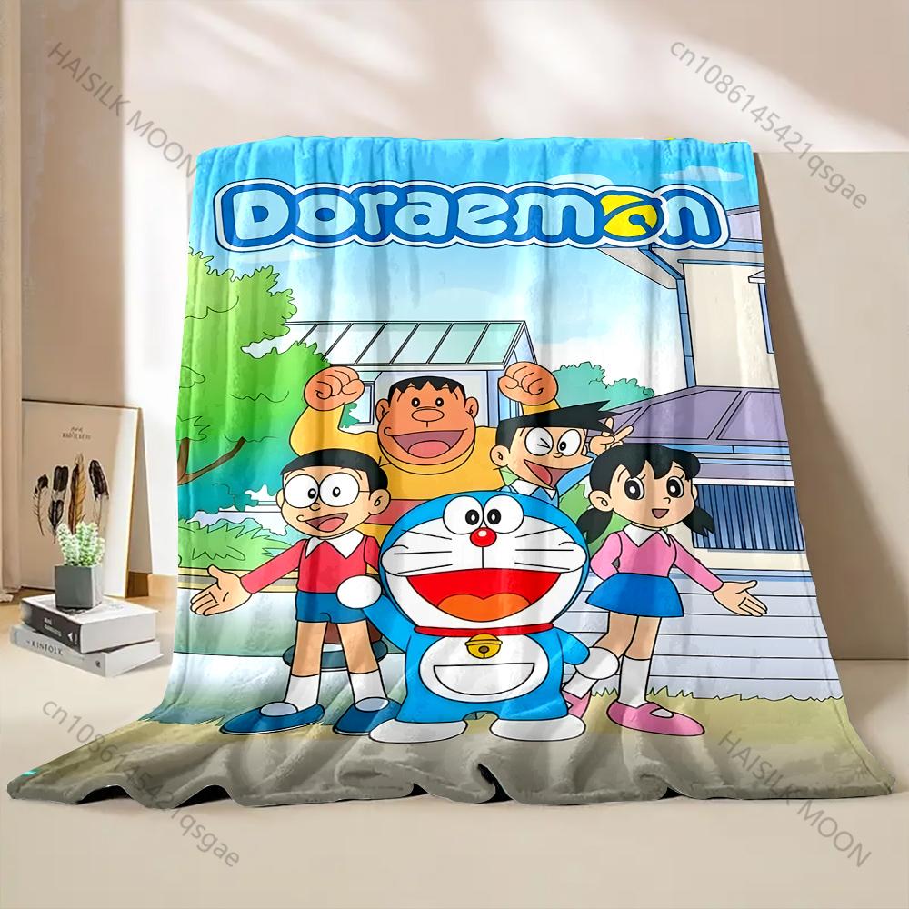 1PC Japanese Anime Doraemon Printed Blanket Flannel Fluffy Soft Blanket for Adult Kids Plush Sofa Bed Car Camping Luxury Gifts