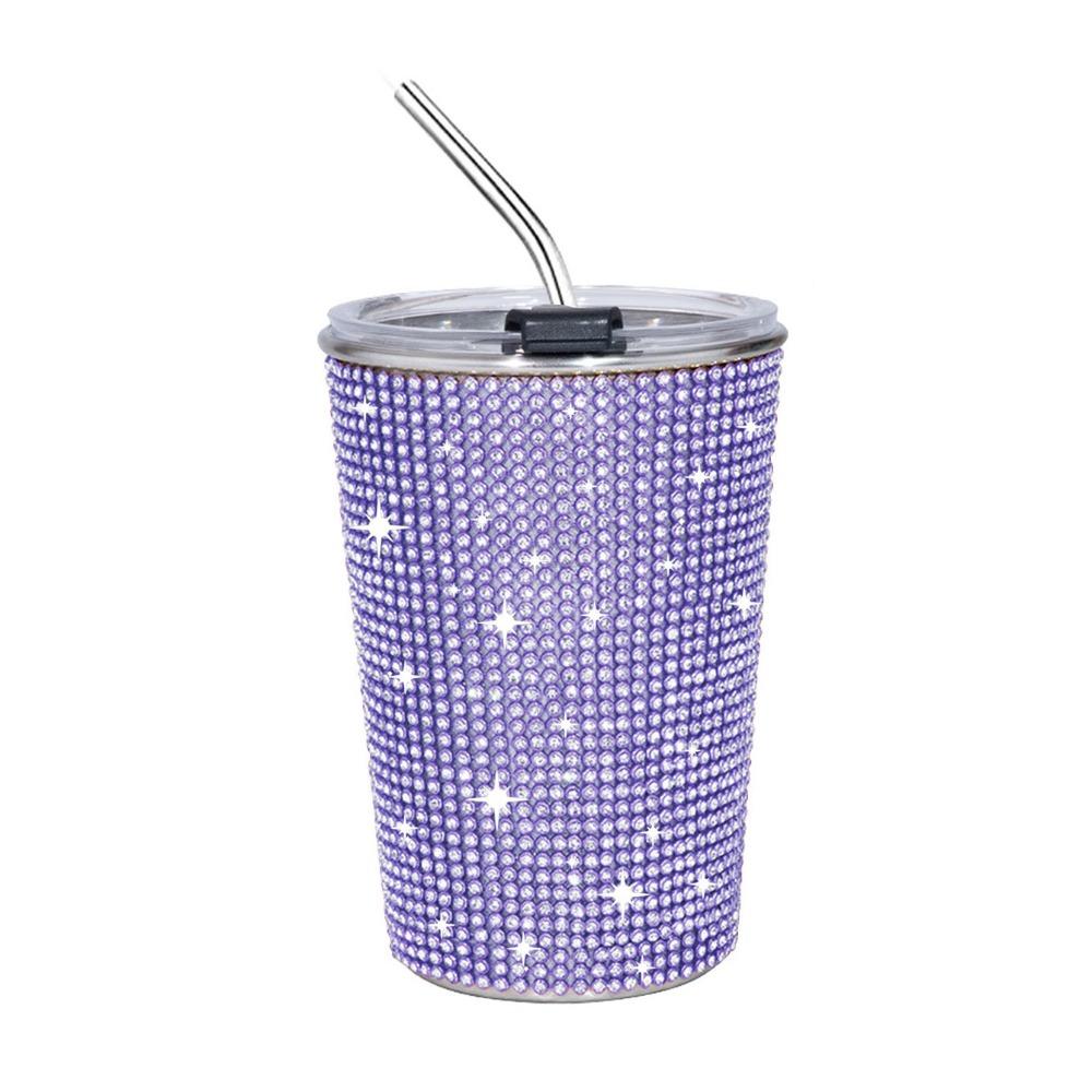 500ml Rhinestone Water Cup Sparkling Bling Stainless Steel Water Bottle Reusable Unbreakable Glitter Coffee Mug Bridemaid Gift