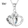 Heart Pendant Necklace Cubic Zirconia Inlaid Jewelry Gift Women Shape Fashion for Daily Life