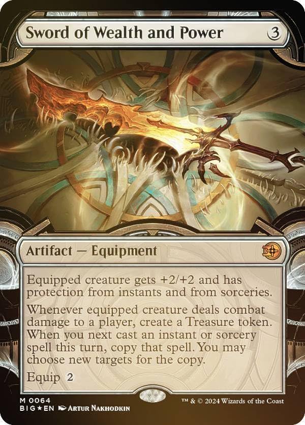 

Magic the Gathering BIG EN 0064 Меч богатства и власти версия Mythic Outlaws of Thunder Junction [ФОЛЬГА] [Издание без рамок] (Японский Редкий)