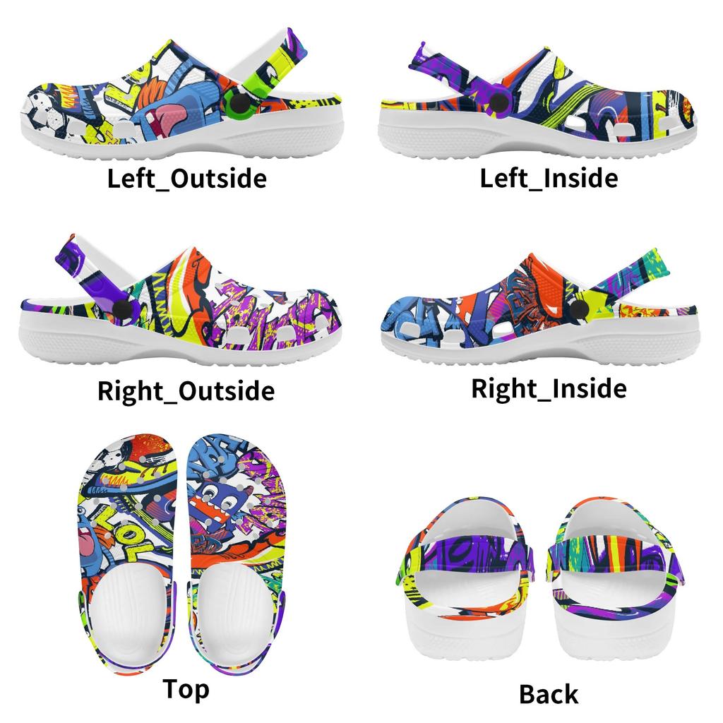 Women Men Printed EVA Clogs Lightweight Breathable Slip On Garden Beach Pool Bathroom Home Casual Sandals Indoor Outdoor Wear