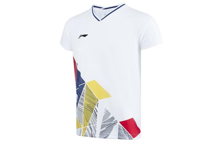 Men's T-Shirt Li-Ning Li Ning Badminton Collection T Shirt Unisex White