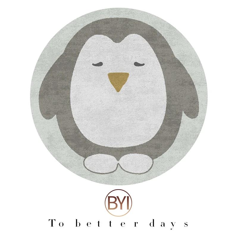 Cartoon Carpets for Living Room Cute Bedroom Decor Round Rugs Non-slip Chair Floor Mat Children's Room Bedside Carpet Study Rug