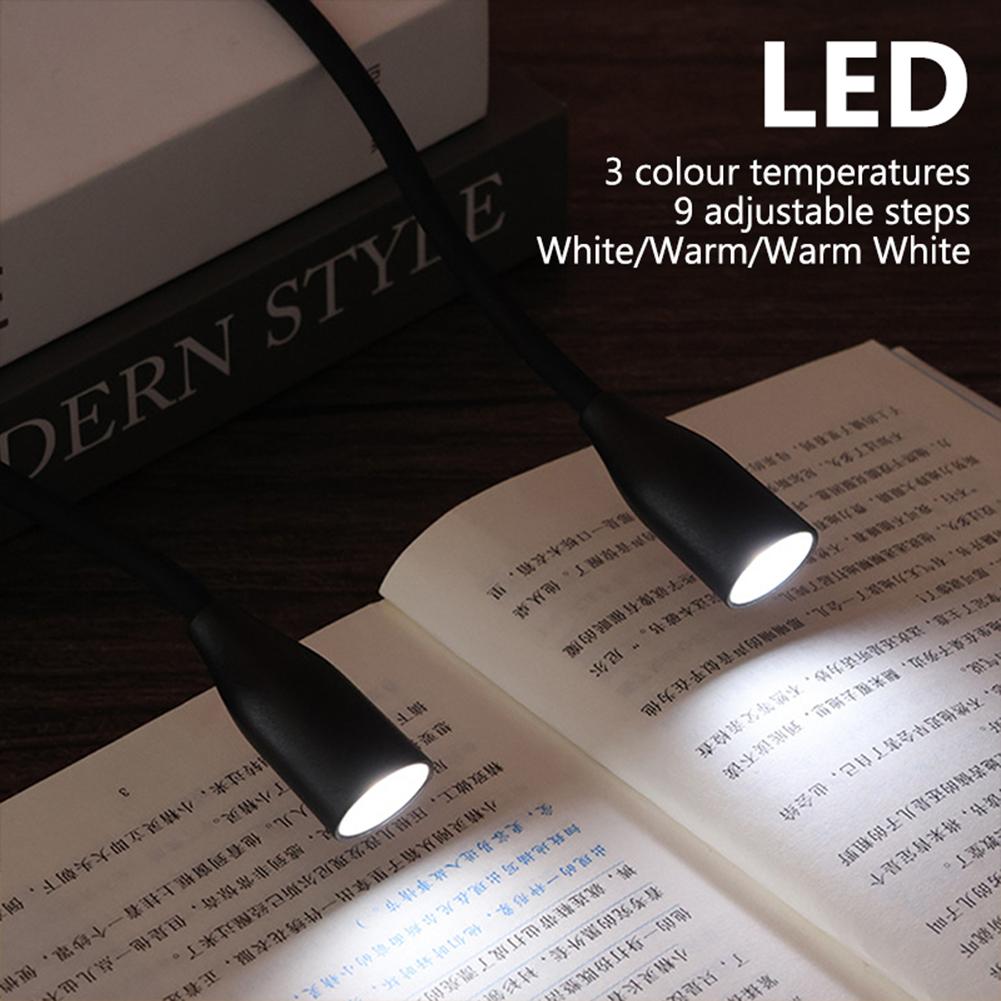 Book Light Bendable Arms Reading Lamp Adjustable Brightness LED Night Light Hands Free Flashlight for Reading Crafting Knitting