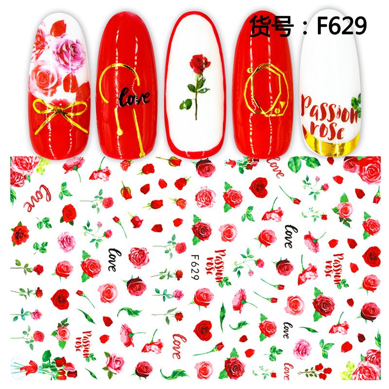 Self Adhesive Flower Unicorn Pattern Nail Art Decorations Stickers And Decals Acrylic Manicure Nails Supplies Tool HQ