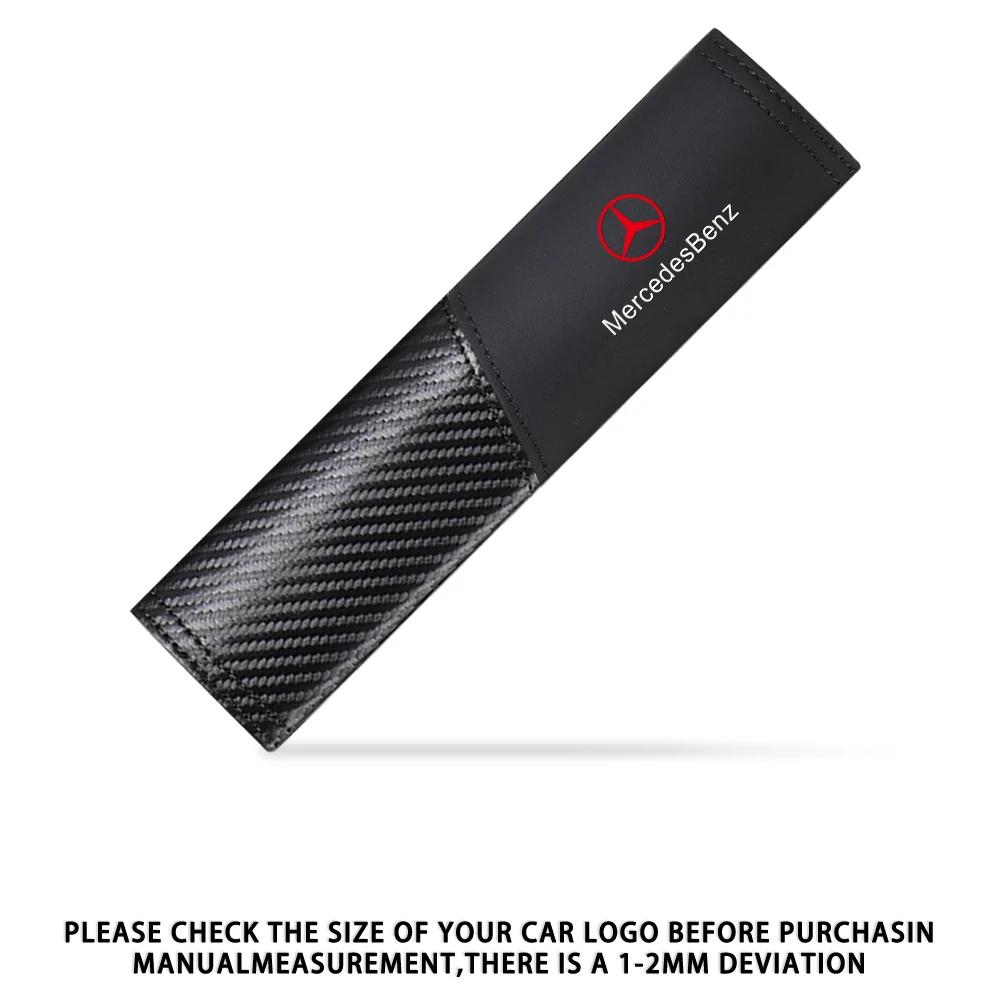 FJR5 Hot 2025 2pcs Carbon Fiber Texture Car Safety Belt Shoulder Pad Seat Belt Cover Shoulder Protector For Mercedes Benz AMG W202 Ac