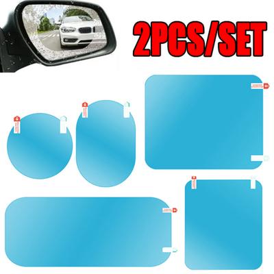 2pcs Car Truck Rearview Mirror Rain-proof Film Window Glass Anti-Fog Anti-reflective Clear Waterproof Sticker Multi Sizes