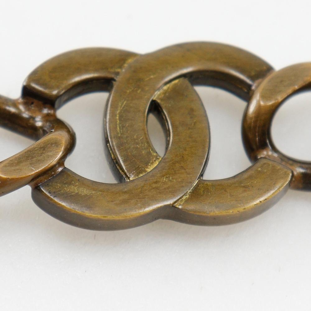Chanel Chain Belt Belt A07928Y02269 Vintage Processing COCO Mark MARRON Brown Plated Gold/Suede Women Used
