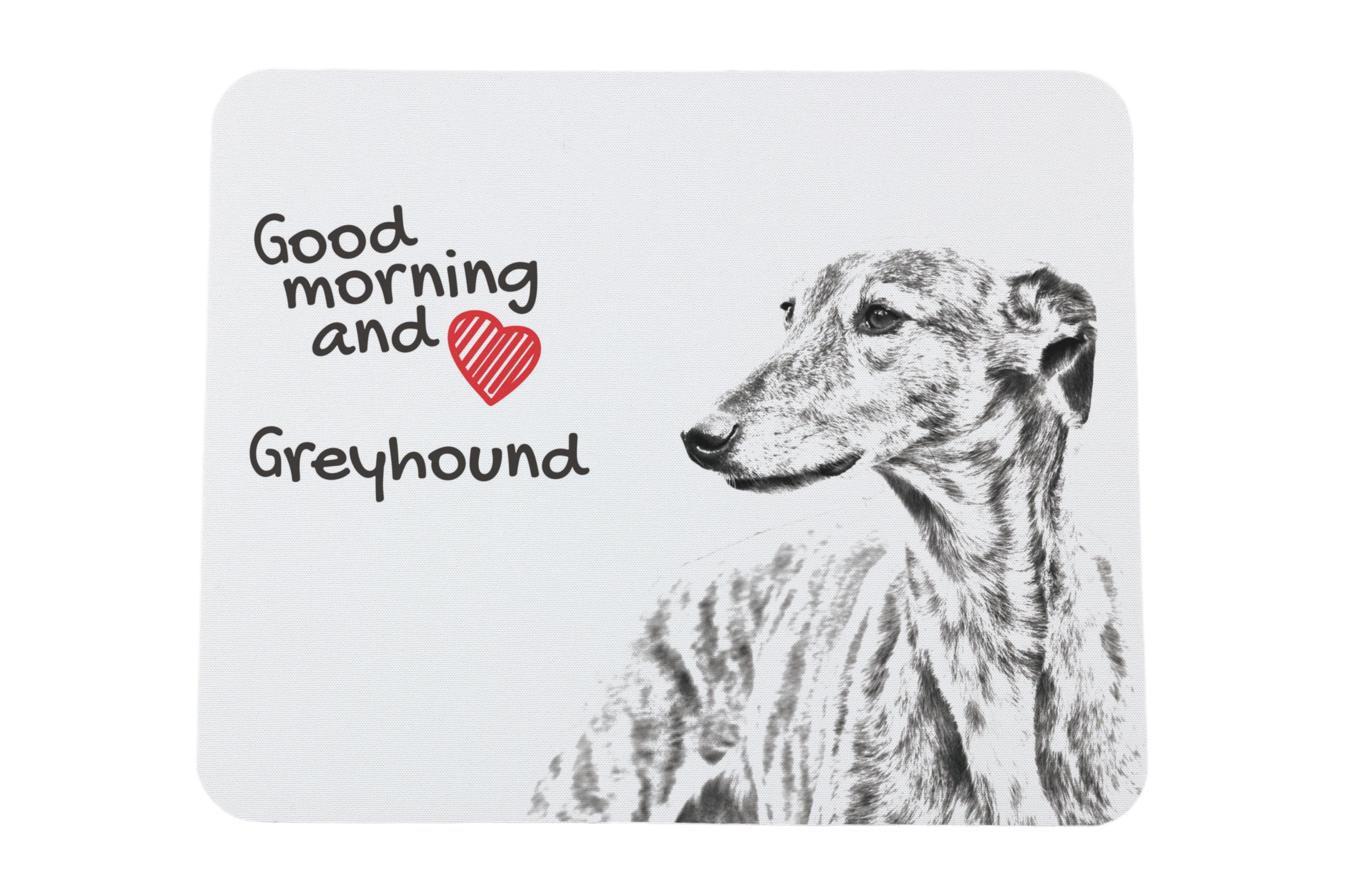 

Greyhound, English Greyhound - mouse pad with print, personalized dog-themed mouse pad, unique gadget for an office worker by Art-Dog brand білий